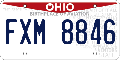 OH license plate FXM8846
