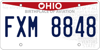 OH license plate FXM8848