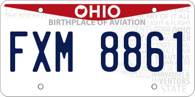 OH license plate FXM8861