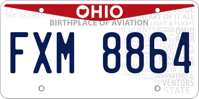 OH license plate FXM8864