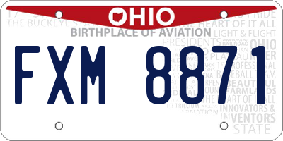 OH license plate FXM8871