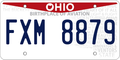 OH license plate FXM8879