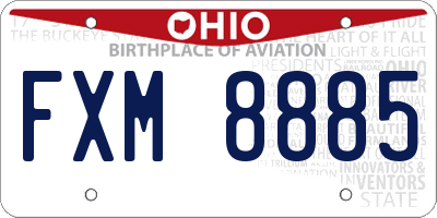 OH license plate FXM8885