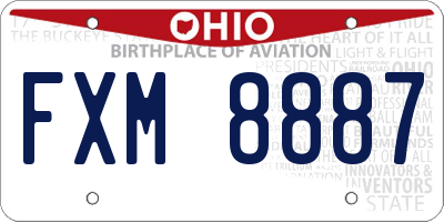 OH license plate FXM8887