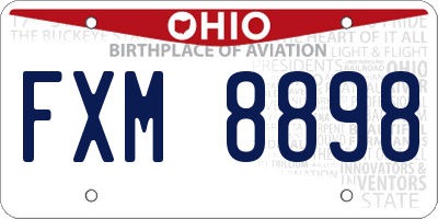 OH license plate FXM8898