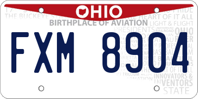 OH license plate FXM8904