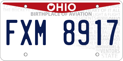 OH license plate FXM8917