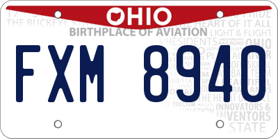 OH license plate FXM8940