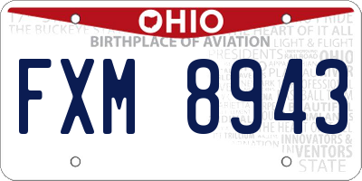 OH license plate FXM8943