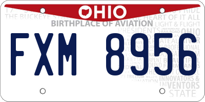 OH license plate FXM8956