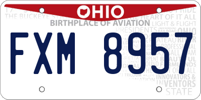 OH license plate FXM8957