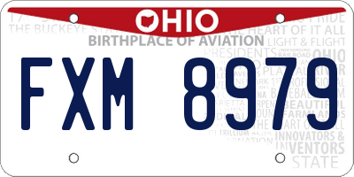 OH license plate FXM8979