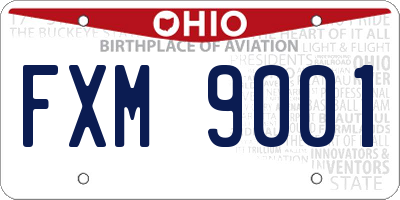 OH license plate FXM9001