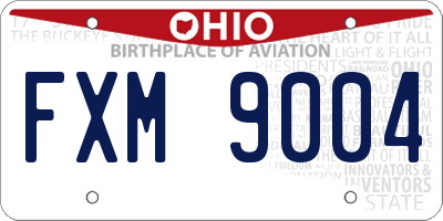 OH license plate FXM9004
