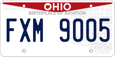 OH license plate FXM9005
