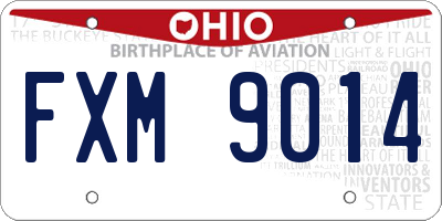 OH license plate FXM9014