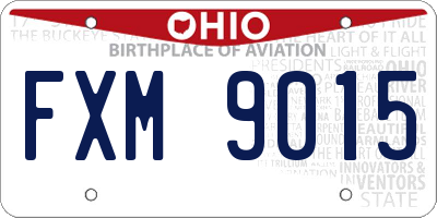 OH license plate FXM9015