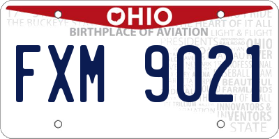 OH license plate FXM9021