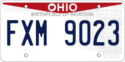 OH license plate FXM9023