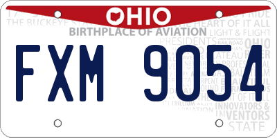 OH license plate FXM9054