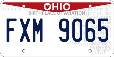 OH license plate FXM9065