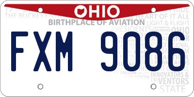 OH license plate FXM9086