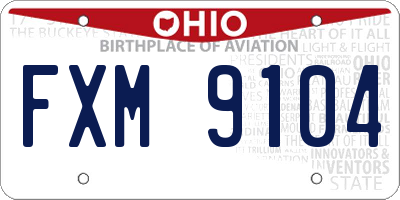 OH license plate FXM9104