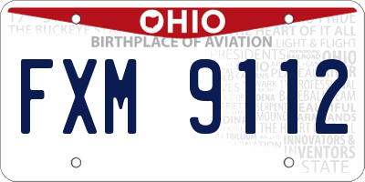 OH license plate FXM9112