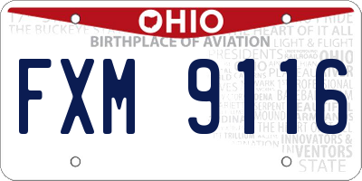 OH license plate FXM9116