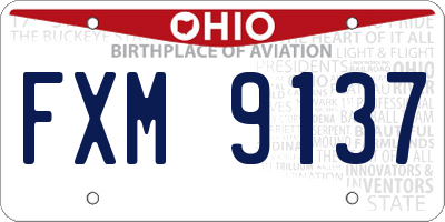 OH license plate FXM9137