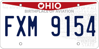 OH license plate FXM9154