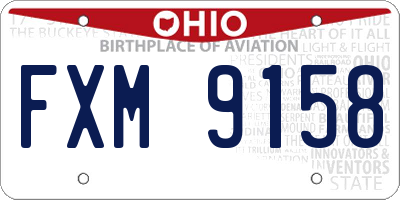 OH license plate FXM9158