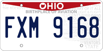 OH license plate FXM9168