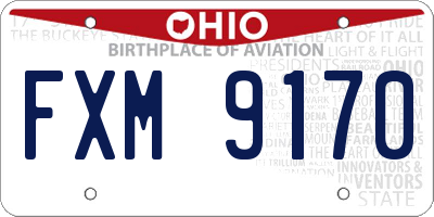 OH license plate FXM9170