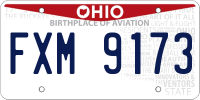 OH license plate FXM9173