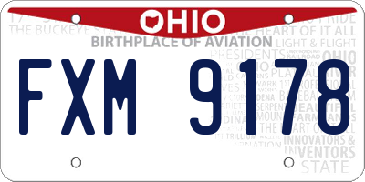 OH license plate FXM9178