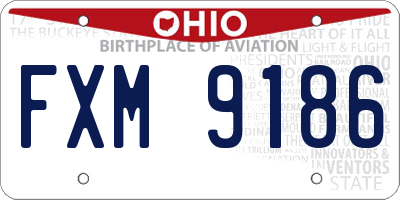 OH license plate FXM9186