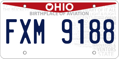 OH license plate FXM9188