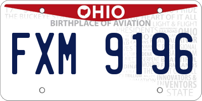 OH license plate FXM9196