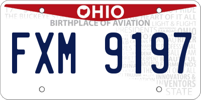 OH license plate FXM9197