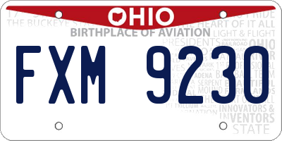 OH license plate FXM9230