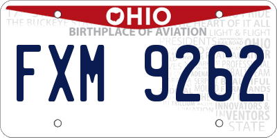 OH license plate FXM9262