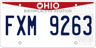 OH license plate FXM9263