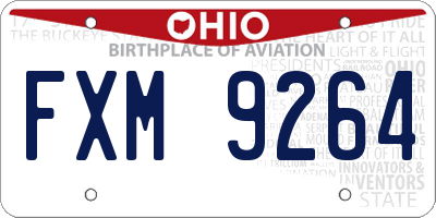 OH license plate FXM9264