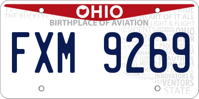 OH license plate FXM9269
