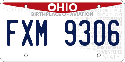 OH license plate FXM9306