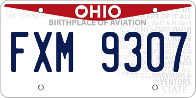 OH license plate FXM9307
