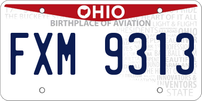 OH license plate FXM9313