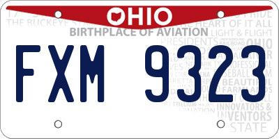 OH license plate FXM9323