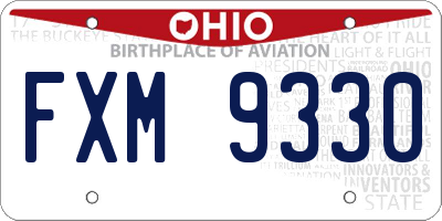 OH license plate FXM9330